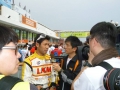 インタビューを受ける澤選手 2011年